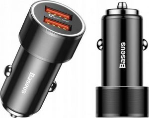 АЗП Baseus Small Screw Dual-USB QC 3.0 36W Black