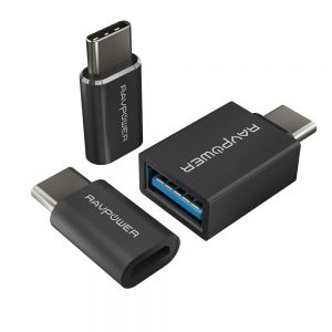 RAVPower USB C Adapter [3 in 1 Pack] USB C to Micro USB, USB C to USB 3.0 Adapter, Data Transfer