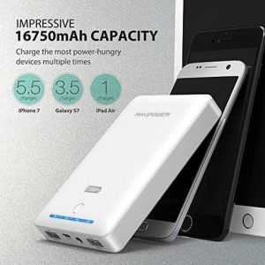 УМБ RAVPower 16750mAh, 4.5A Dual USB Output Portable Charger External Battery Power Bank, White (RP-PB19WH)