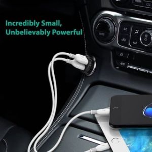 Автомобильное зарядное устройство RAVPower USB Car Charger Mini 2xUSB 24W 4.8A with iSmart 2.0 Charging Tech Black (RP-PC031)
