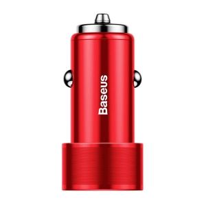 АЗП Baseus USB Car Charger Small Screw USB 3.0+USB-C 36W Red