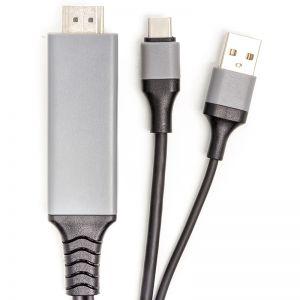 Кабель PowerPlant HDMI (M) - USB (AM) / Type-C (M), 1 м CA912025
