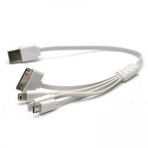 Кабель PowerPlant универсальный USB 2.0 AM - Mini, Micro, Lightning, I-Pod, 0.3м KABUSBALL