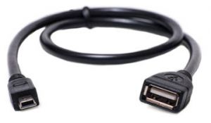 Кабель PowerPlant OTG USB 2.0 AF - Mini, 0.5м KD00AS1235