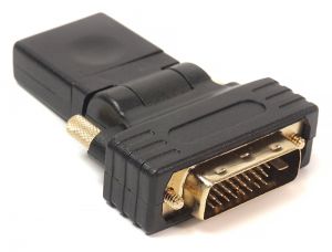 Переходник PowerPlant HDMI AF - DVI (24+1) AM, 360 градусов KD00AS1301