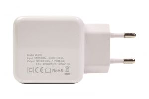 Сетевое зарядное устройство PowerPlant W-250 USB QC 3.0: 220V, 3A SC230013