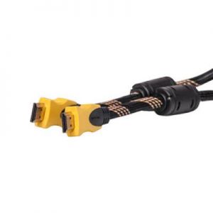 Видео кабель PowerPlant HDMI - HDMI, 1.5m, Gold Plated, 1.3V, Nylon, Double ferrites, Blister KD00AS1195