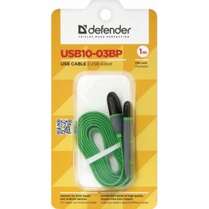 Дата кабель USB10-03BP USB - Micro USB/Lightning, green, 1m Defender (87489)