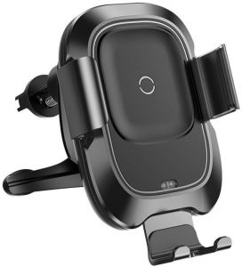 Тримач для мобiльного з БЗП Baseus Smart Vehicle Bracket Wireless Charger Black