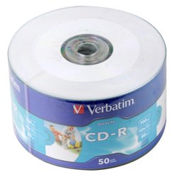 Диск CD-R Verbatim 700Mb 52x WrapTape Extra PRINTABLE (43794)