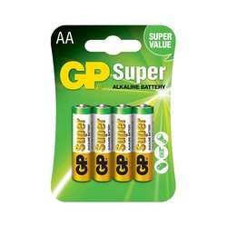 Батарейка AA LR6 Super Alcaline * 4 GP (GP15A3 / GP15APCTL-2UE4 / GP15APCRC-2UE4) ― 