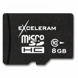 Карта памяти eXceleram 8Gb microSDHC class 10 без адаптера (MSD0810VA) ― 