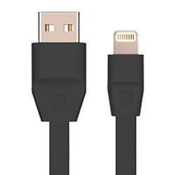Дата кабель Drobak USB 2.0 - Lightning 2А (DR-1624) плоский (Black) 1,0м (219085) ― 