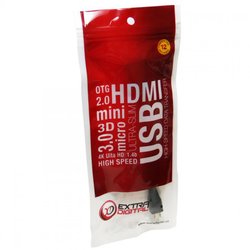 Дата кабель EXTRADIGITAL OTG USB 2.0 AF - Micro USB M, 0.1m, 28 AWG, Hi-Speed (KBO1623)