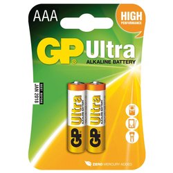 Батарейка GP AAA LR03 ULTRA Alcaline * 2 (24AU-U2) ― 