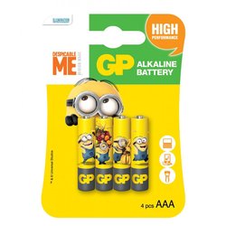 Батарейка GP AAA LR03 Alcaline Minions * 4 (GP24AUYOY-2UE4) ― 