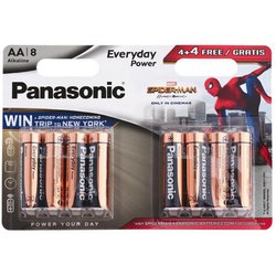 Батарейка PANASONIC AA LR06 Everyday Power Alkaline Spider Man * 8 (LR6REE/8B4FSM)