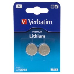 Батарейка Verbatim CR 2032 Lithium 3V * 2 (49936) ― 