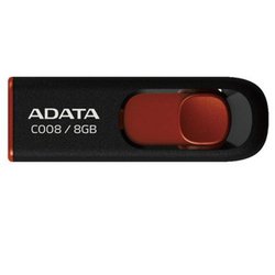 USB флеш накопитель A-DATA 8Gb C008 black+red (AC008-8G-RKD) ― 