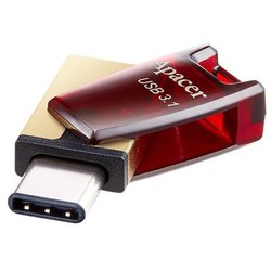 USB флеш накопитель Apacer 64GB AH180 Red Type-C Dual USB 3.1 (AP64GAH180R-1) ― 