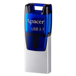 USB флеш накопитель Apacer 64GB AH179 Blue USB 3.1 OTG (AP64GAH179U-1) ― 