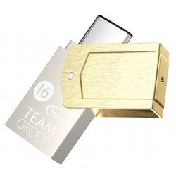 USB флеш накопитель Team 16GB M161 Gold USB 3.1 OTG Type-C (TM161316GD01)