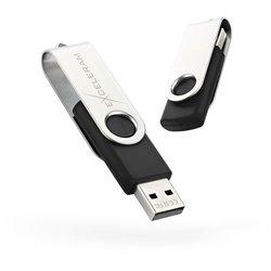 USB флеш накопитель eXceleram 32GB P1 Series Silver/Black USB 2.0 (EXP1U2SIB32) ― 