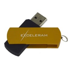 USB флеш накопитель eXceleram 32GB P2 Series Gold/Black USB 3.1 Gen 1 (EXP2U3GOB32) ― 