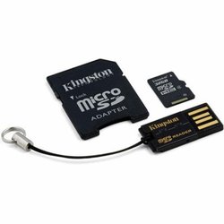 Карта памяти Kingston 32Gb microSDHC class 4 + SD-adapter + USB-reader (MBLY4G2/32GB) ― 