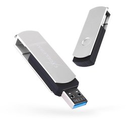 USB флеш накопитель eXceleram 128GB P2 Series Silver/Black USB 3.1 Gen 1 (EXP2U3SIB128) ― 