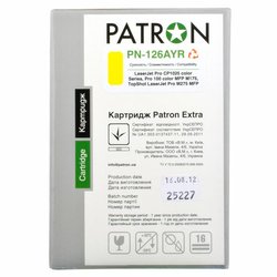 Картридж PATRON HP CLJ P1025/ CE312A (PN-126AYR) YELLOW Extra (CT-HP-CE312A-Y-PN-R)