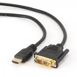 Кабель мультимедийный HDMI to DVI 18+1pin M, 0.5m Cablexpert (CC-HDMI-DVI-0.5M)