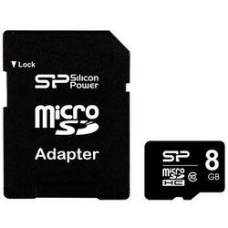 Карта памяти Silicon Power 8Gb microSDHC class 10 (SP008GBSTH010V10-SP) ― 