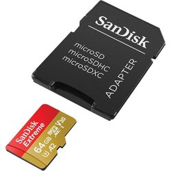 Карта памяти SANDISK 64GB microSDXC class 10 UHS-I U3 Extreme V30 (SDSQXA2-064G-GN6MA)