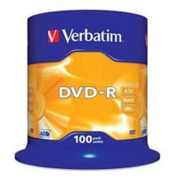 Диск DVD-R Verbatim 4.7Gb 16X CakeBox 100шт (43549)