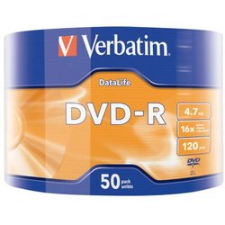 Диск DVD-R Verbatim 4.7Gb 16X Wrap-box 50pk Extra MATT SILVER (43791)