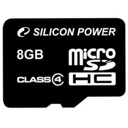 Карта памяти Silicon Power 8Gb microSDHC class 4 (SP008GBSTH004V10) ― 