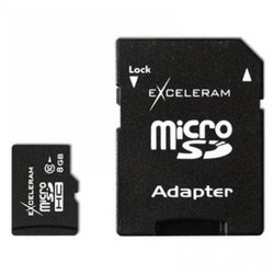 Карта памяти eXceleram 8Gb microSDHC class 10 c адаптером SD (MSD0810VA)