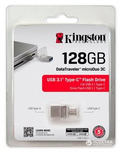 USB 3.0 Kingston DT MicroDuo 3C 128GB USB3.1/Type-C metal