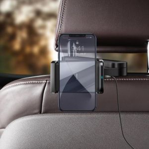Тримач для мобiльного з БЗП Baseus Energy Storage Backseat Holder Wireless Charger Black