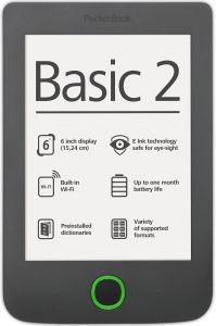 Электронная книга PocketBook 614 Basic2, серый, PB614-Y-CIS
