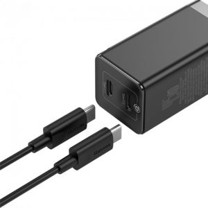 Мережевий зарядний пристрій Baseus GaN2 Q.Charger C+C 45W With Mini Cable Type-C toType-C 60W Black