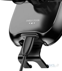 Тримач для мобiльного з БЗП Baseus Smart Vehicle Bracket Wireless Charger Black