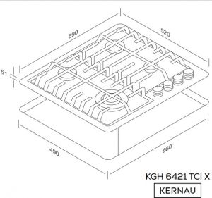 Варильна поверхня газова Kernau KGH 6421 TCI X