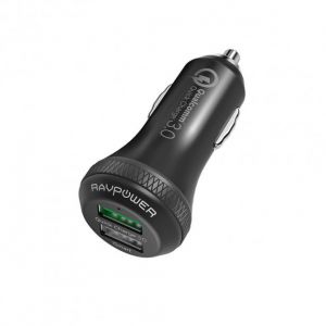 Автомобильное зарядное устройство RAVPower USB Car Charger 2xUSB Qualcomm Quick Charge 3.0 36W Black (RP-VC007)