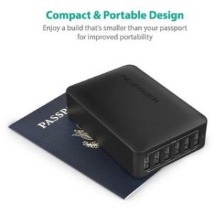 RAVPower 60W 12A 6-Port USB Desktop Charging Station with iSmart Technology, Black