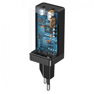 Мережевий зарядний пристрій Baseus GaN2 Q.Charger C+U 45W With Mini Cable Type-C toType-C 60W Black