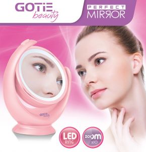 Косметическое зеркало GOTIE GMR-318R LED Pink
