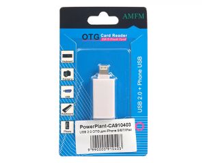 Переходник PowerPlant OTG USB 2.0 - Lightning CA910403