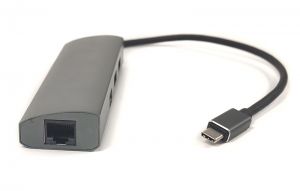 Переходник PowerPlant USB 3.0 2 порта + 1 порт Type-C USB 3.1 + Gigabit Ethernet CA910557